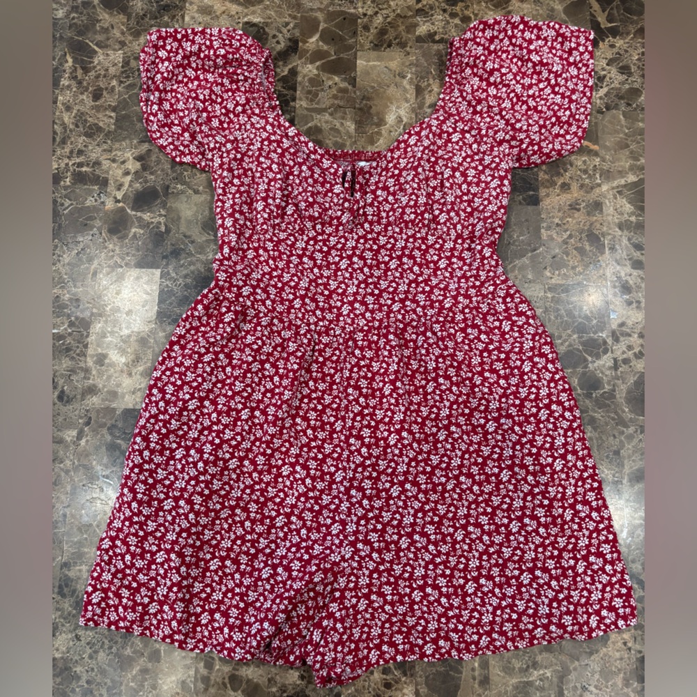 Hollister Floral Red Romper